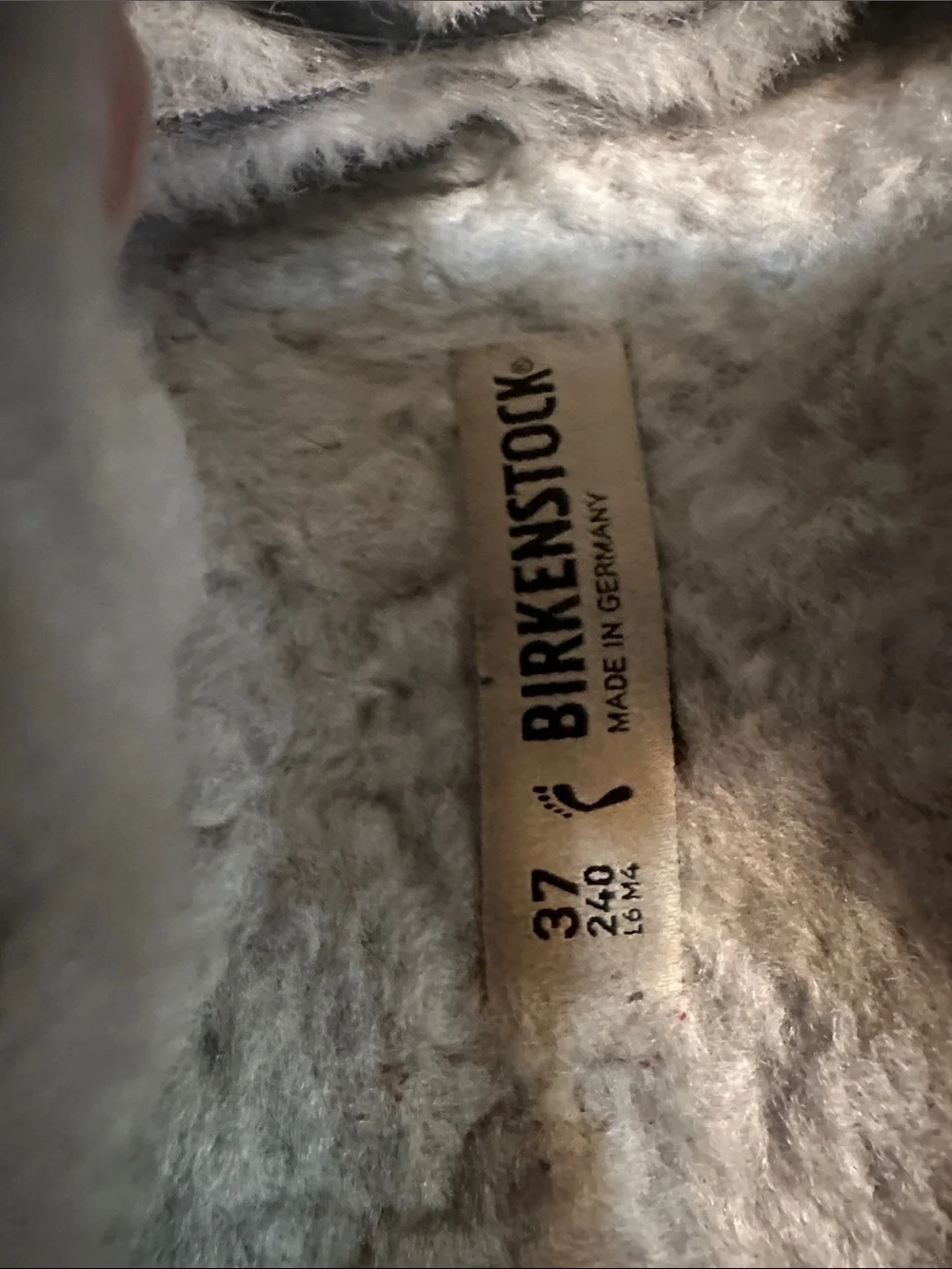 Womens Birkenstock Cozy Faux-Fur Lined Gray Slide Sandals